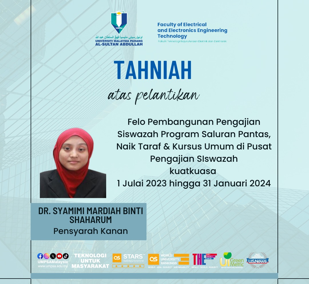 Tahniah kepada Dr. Syamimi Mardiah