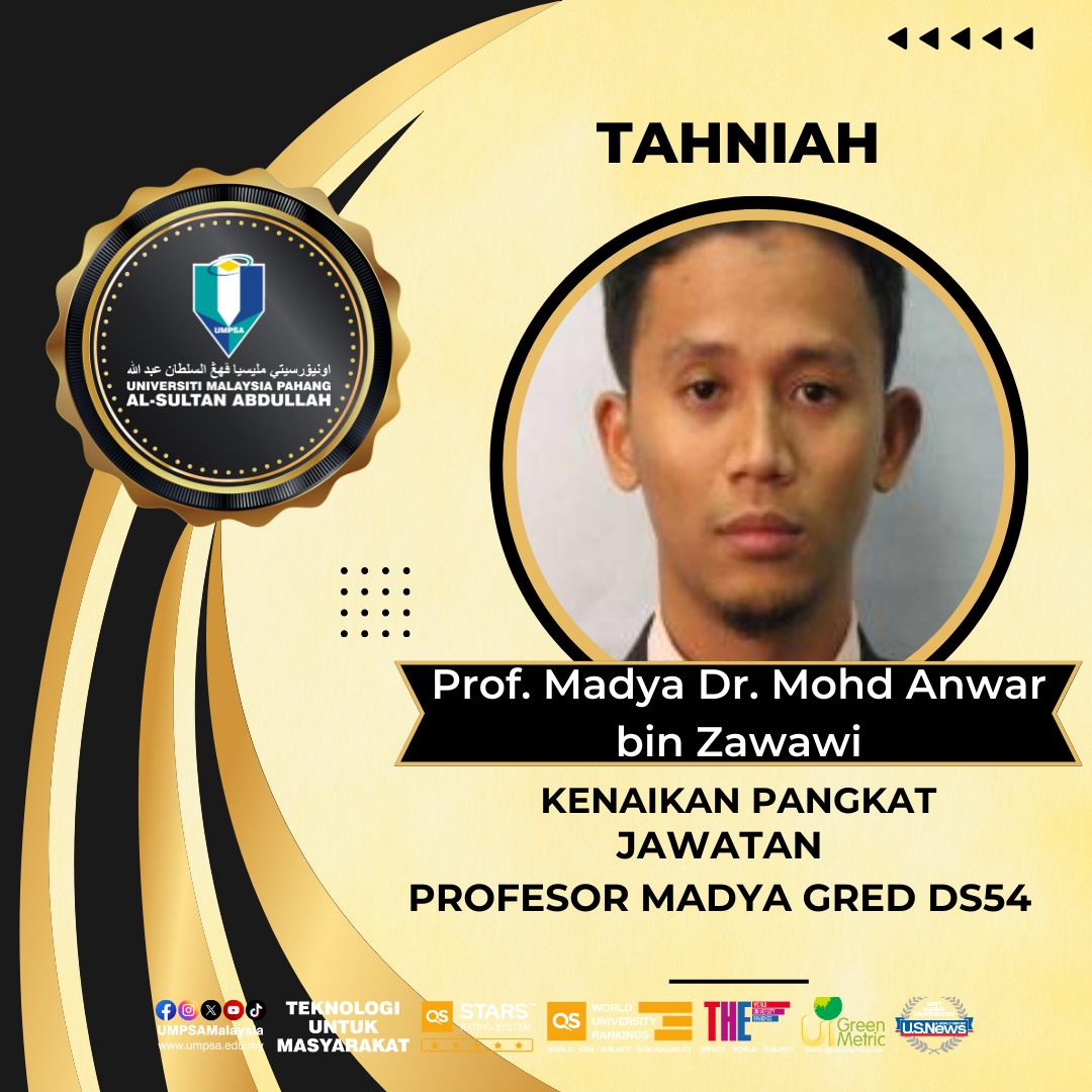 Tahniah kepada Prof. Madya Dr. Mohd Anwar bin Zawawi